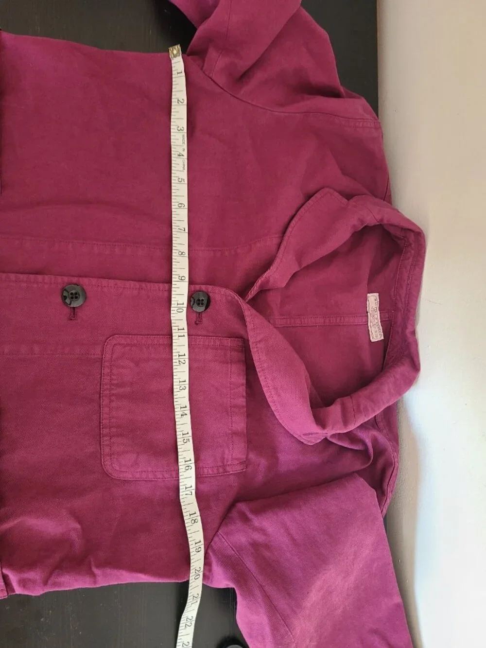 Wallace & Barnes Mens 38S Cotton Linen Chore Blazer Jacket Magenta Utility
